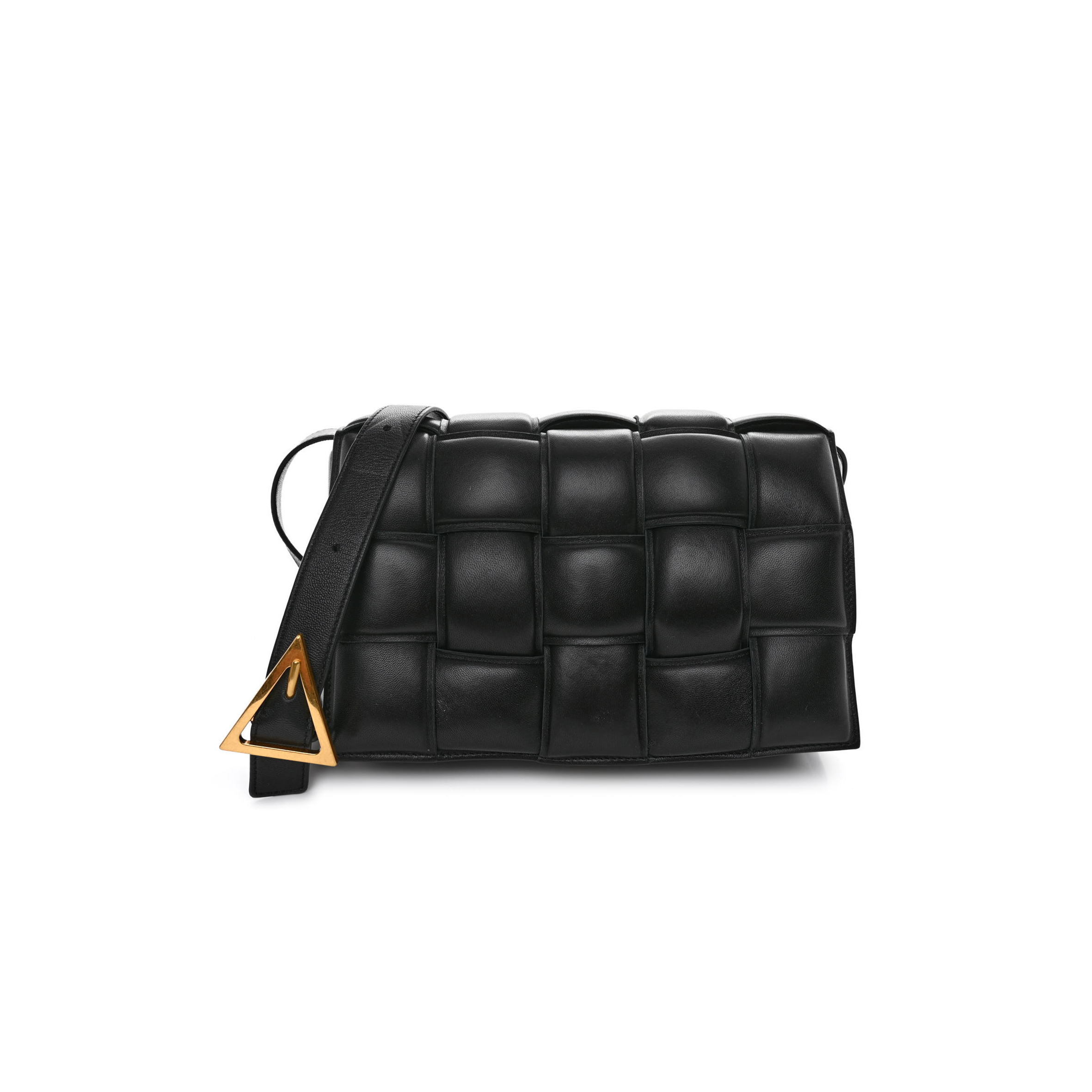 BOTTEGA VENETA NAPPA MAXI INTRECCIATO PADDED CASSETTE CROSSBODY BAG BLACK  (26*17*8cm)